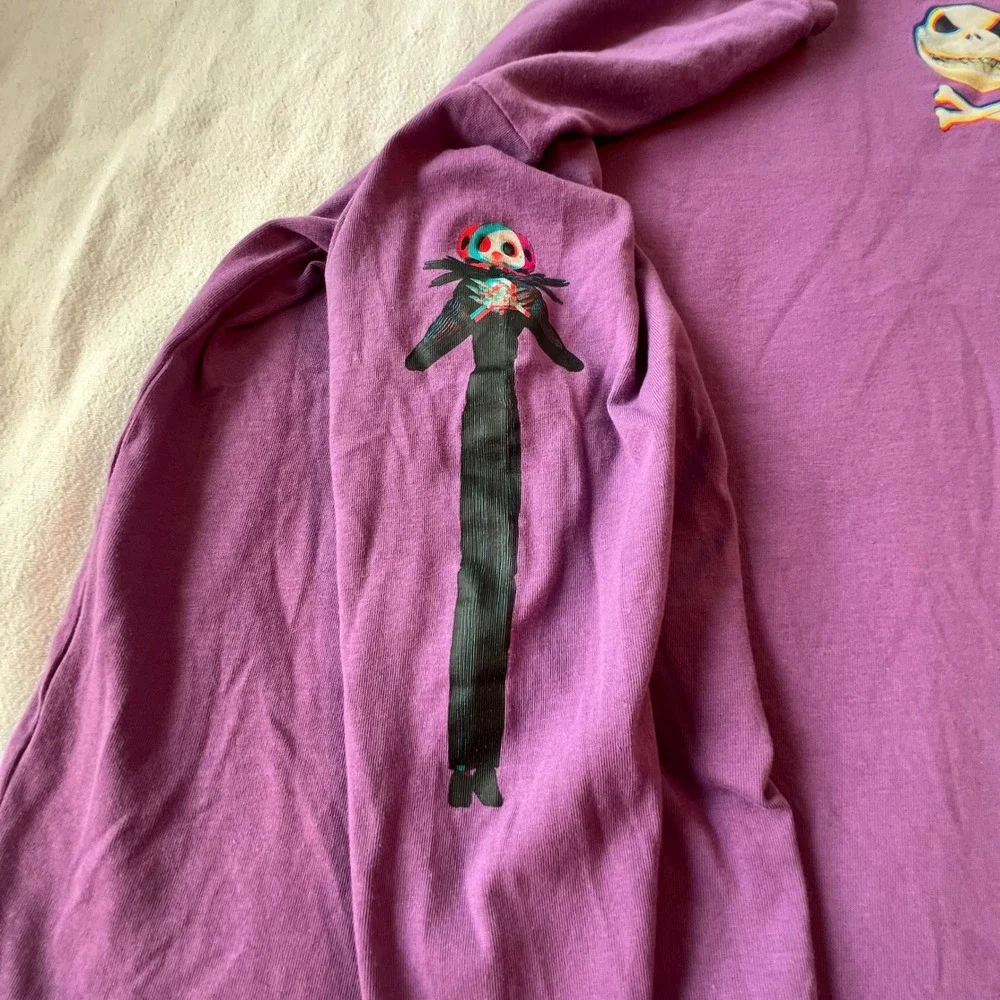 Disney Nightmare Before Christmas Jack Skellington Purple Long Sleeve Shirt L - Picture 3 of 6